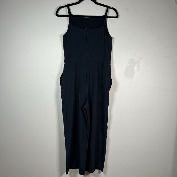 Theory Square Neck Sleeveless Cropped Jumpsuit Navy Blue Women's Size 4 - Picture 8 of 12